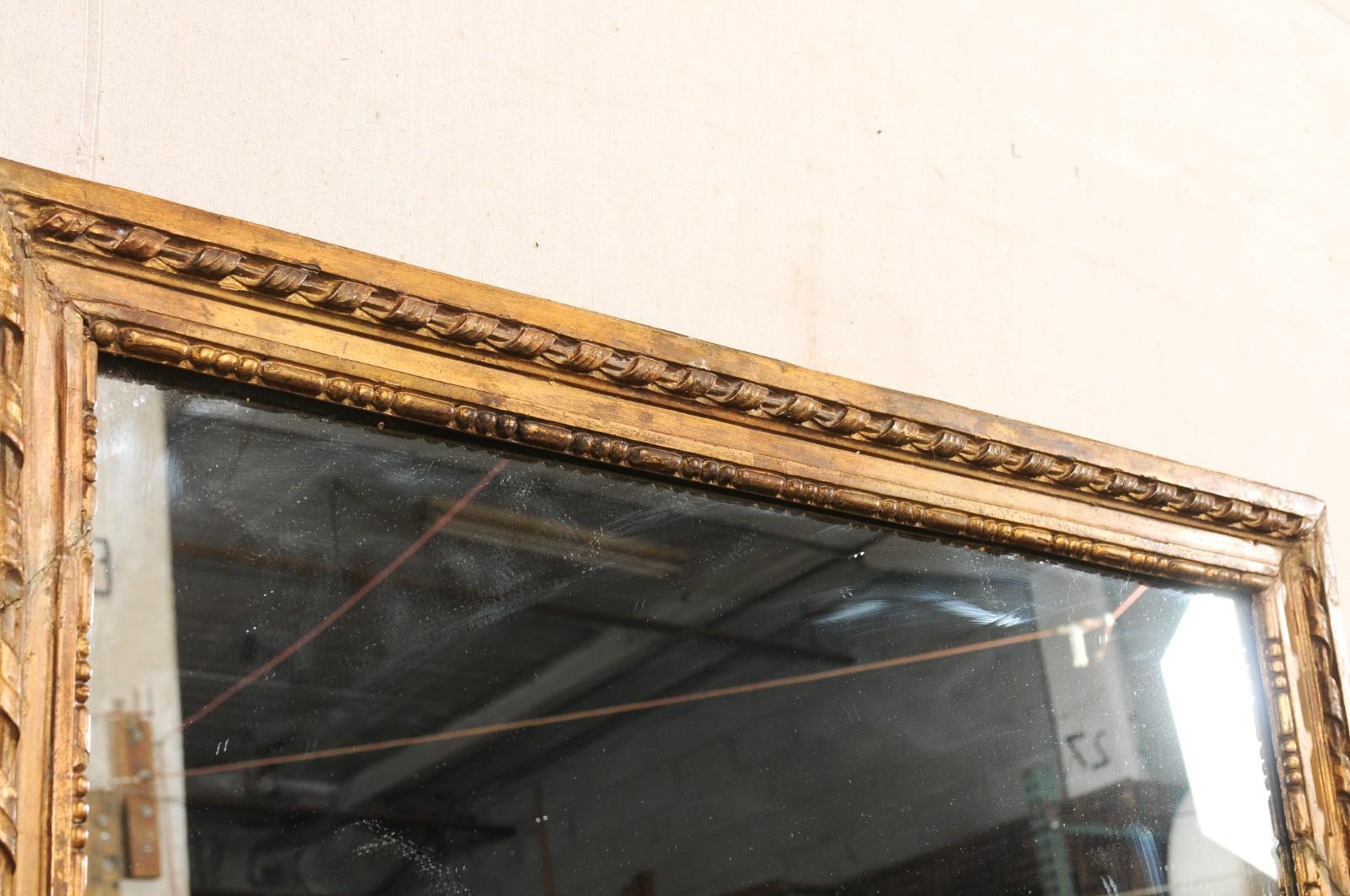 Francés 7 Pies Espejo alto dorado con adornos bellamente tallados, S. XIX en venta 6