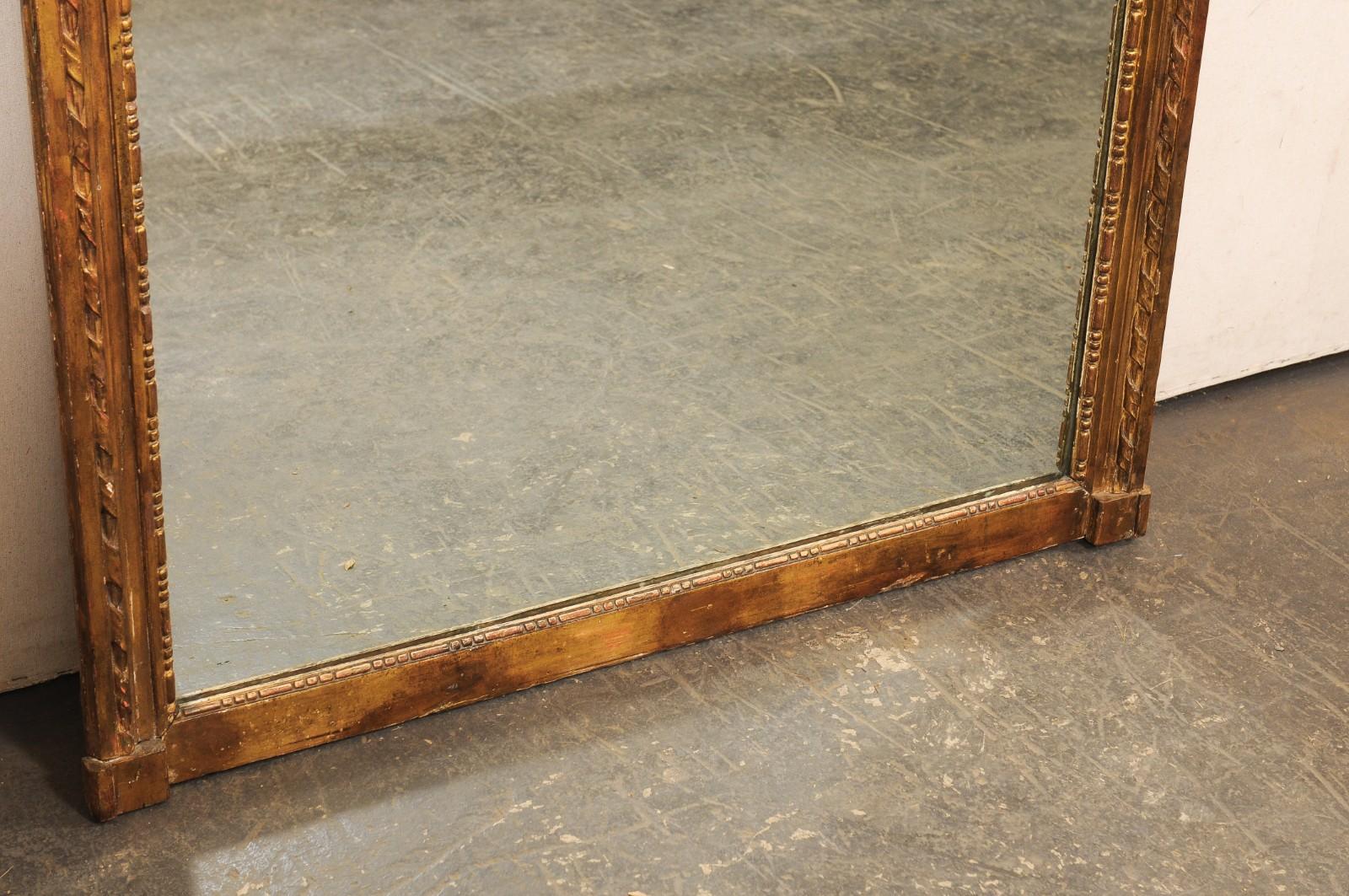 Francés 7 Pies Espejo alto dorado con adornos bellamente tallados, S. XIX en venta 7