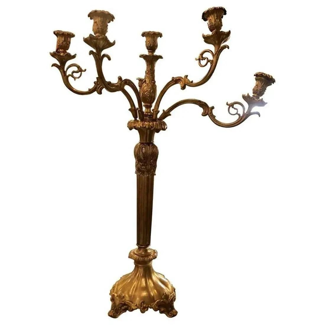 French 7 Light Bronze Candelabras - a Pair For Sale 2