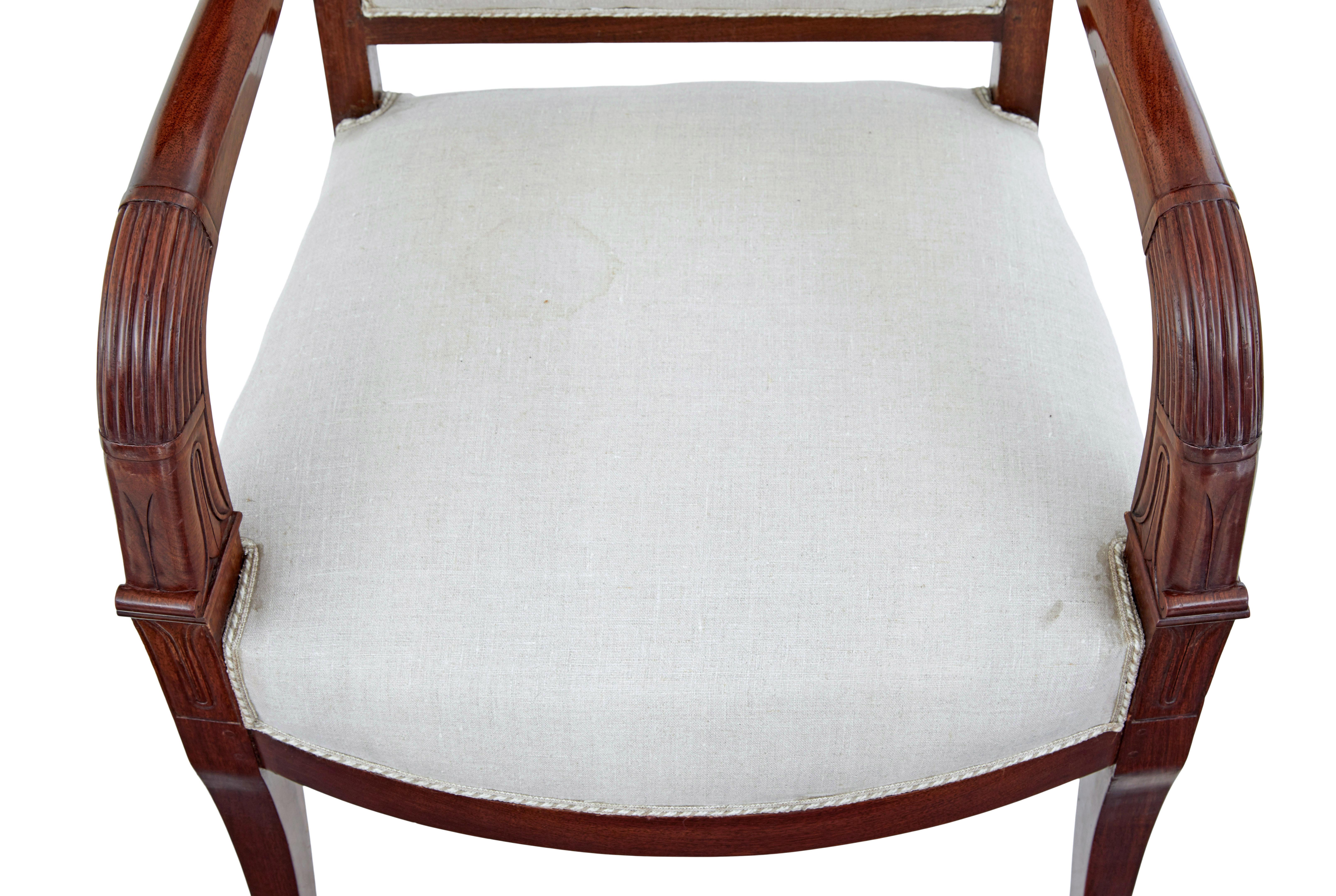 Ensemble de salon français 7 pièces en acajou de style empire du 19e siècle en vente 2