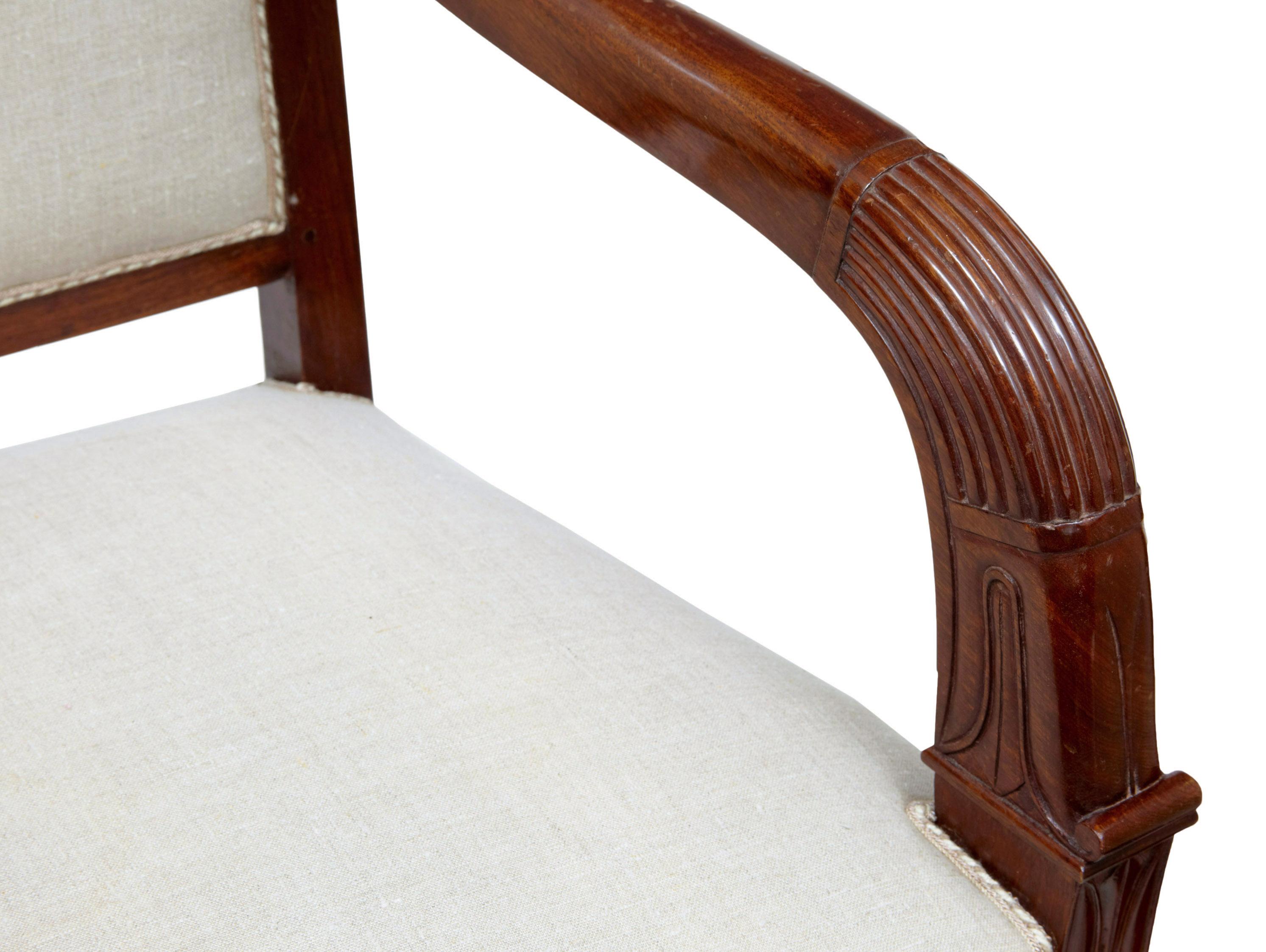 French 7 piece 19th century empire mahogany salon suite For Sale 4