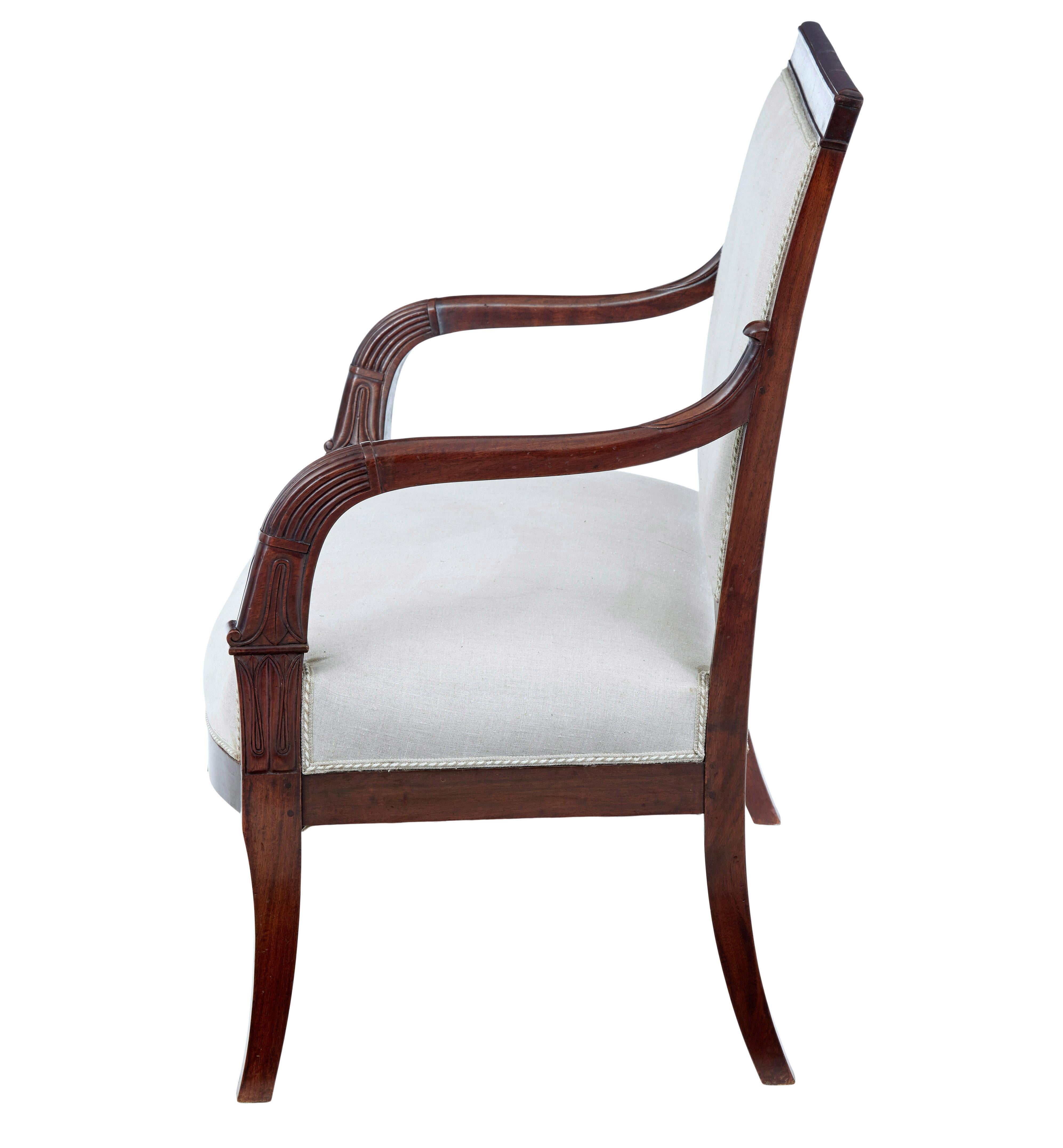 Empire French 7 piece 19th century empire mahogany salon suite For Sale