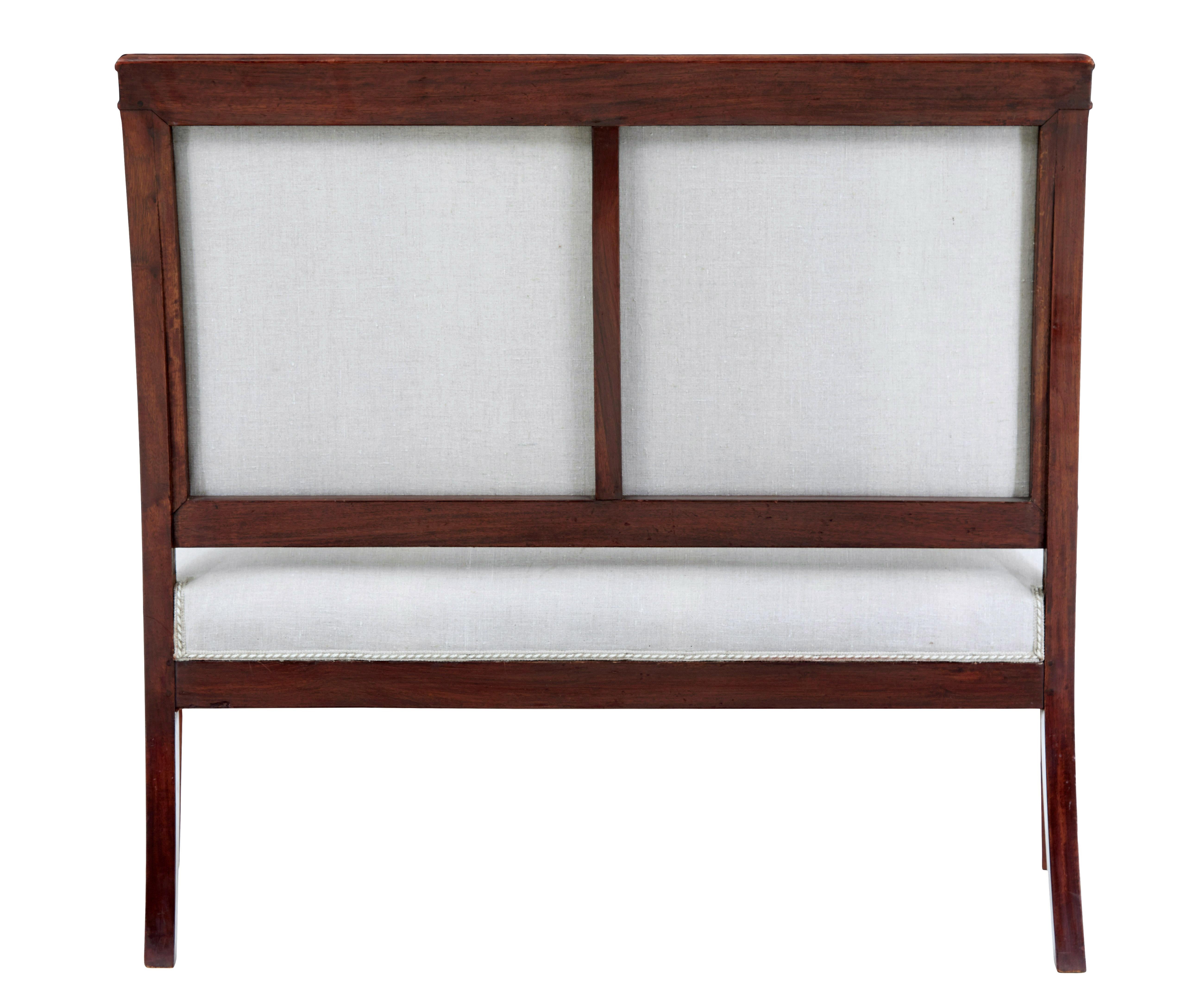 Carved French 7 piece 19th century empire mahogany salon suite For Sale
