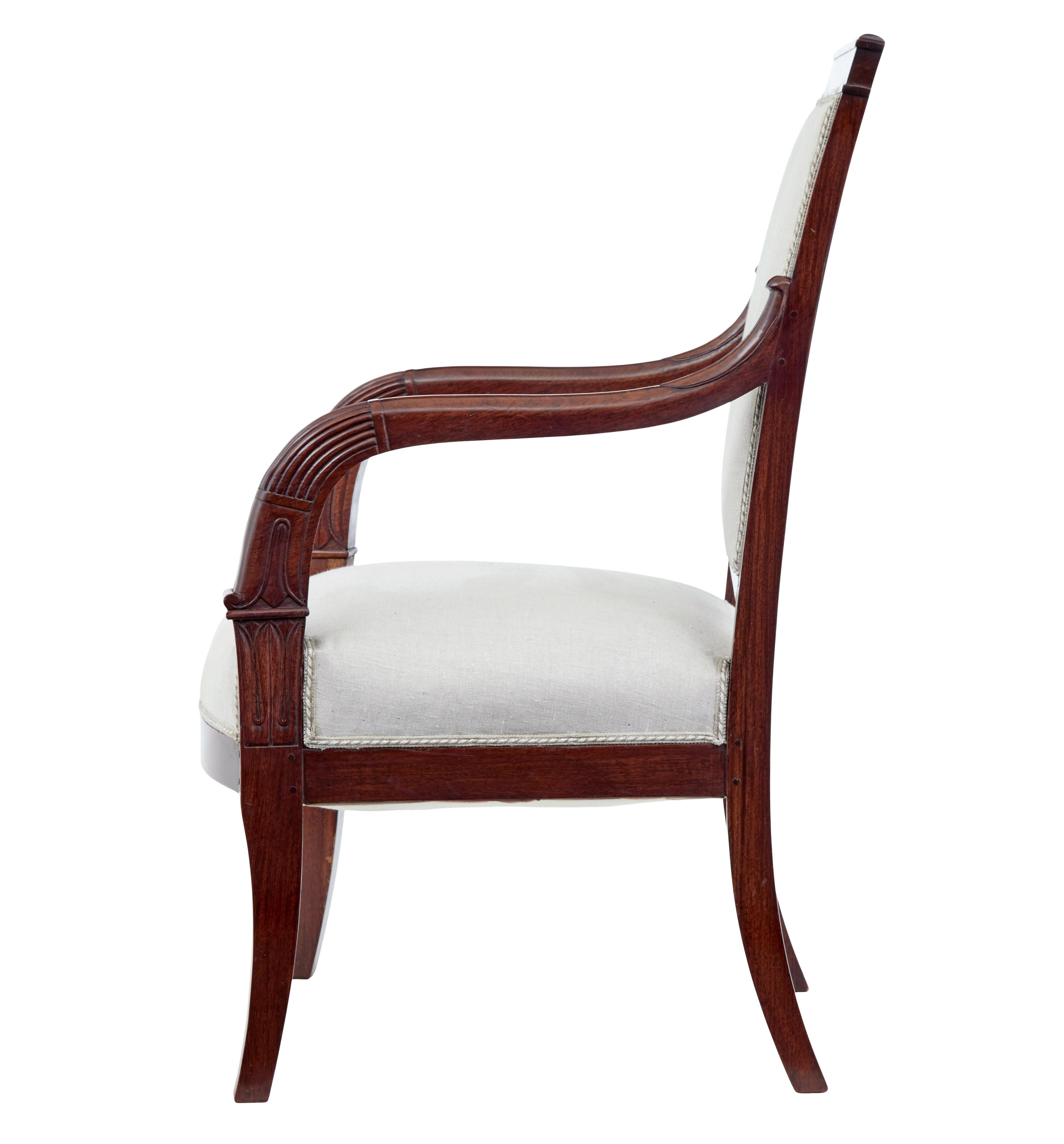 French 7 piece 19th century empire mahogany salon suite For Sale 2