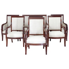 Antique French 7 piece 19th century empire mahogany salon suite