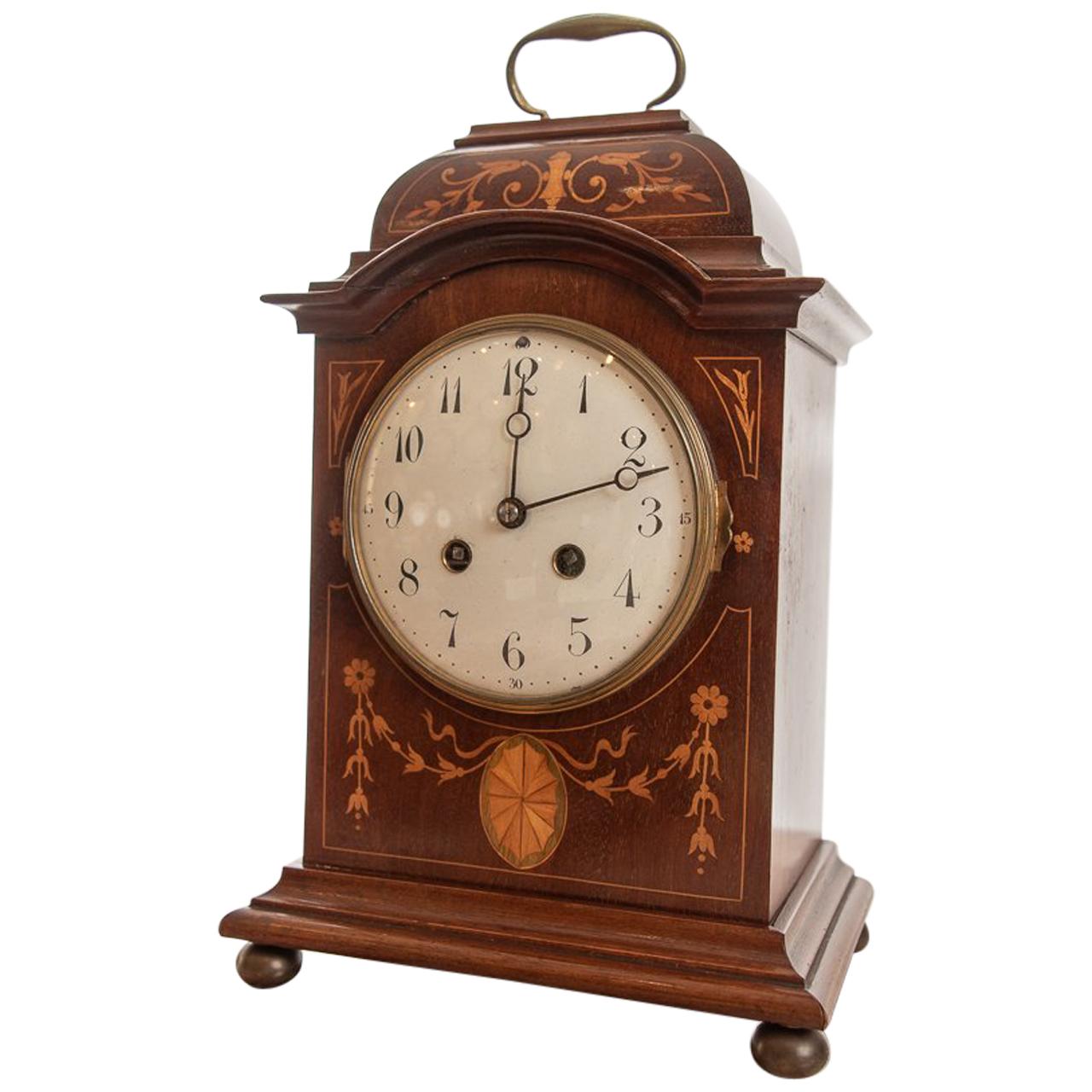 French 8 Day Striking the Hours Mantel Clock by Japy Freres For Sale