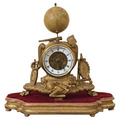 Rare French 8 Day Time and Strike Globe Clock by Eugene Farcot (1830-1896)