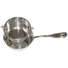 French 950 Standard Silver Revolving Teastrainer and Base, Paris, circa 1920