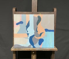 LARGE CONTEMPORARY FRENCH ABSTRACT PAINTING ON CANVAS - COLORS & SHAPES