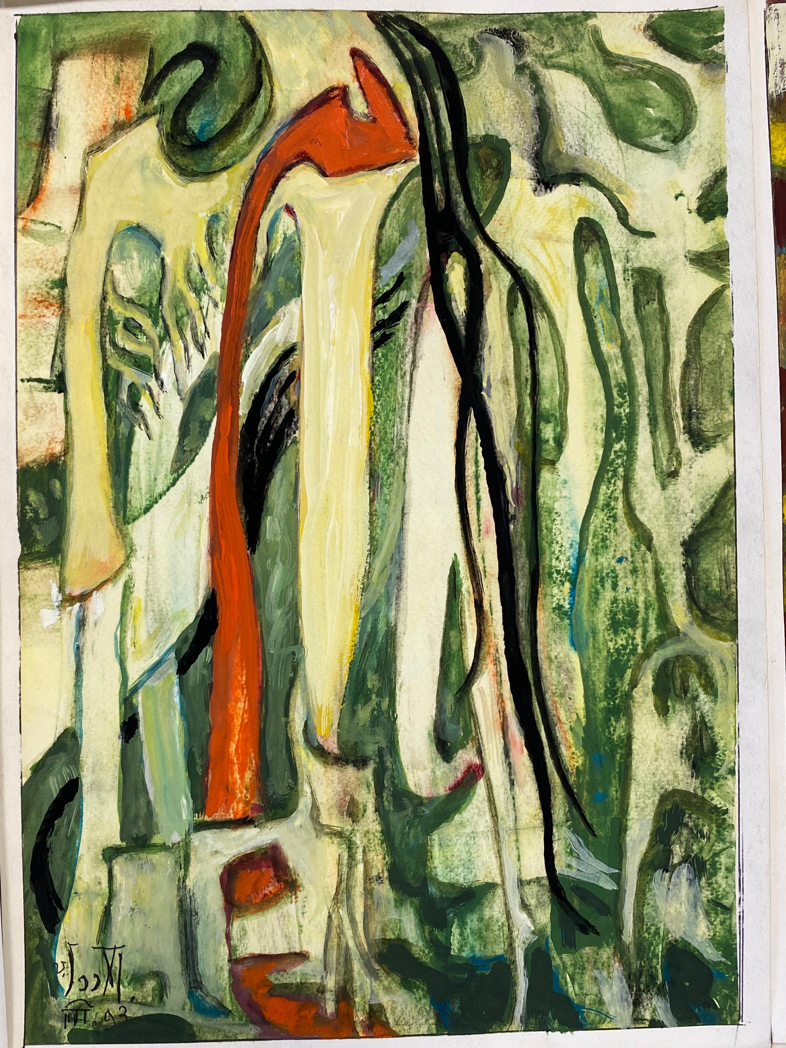 Set of 9 Original French Abstract Oil Paintings - each Signed & Dated For Sale 2