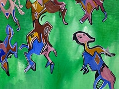 Bright & Colorful French Abstract Oil Painting Amazing Shapes & Colors