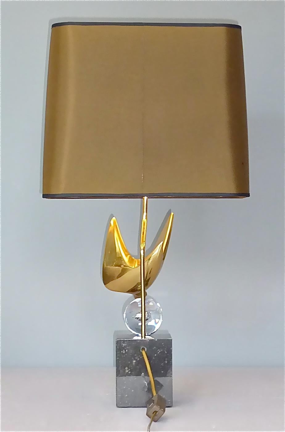 French Abstract Bird Sculptural Signed Bronze Table Lamp by Philippe Jean 55/300 For Sale 5