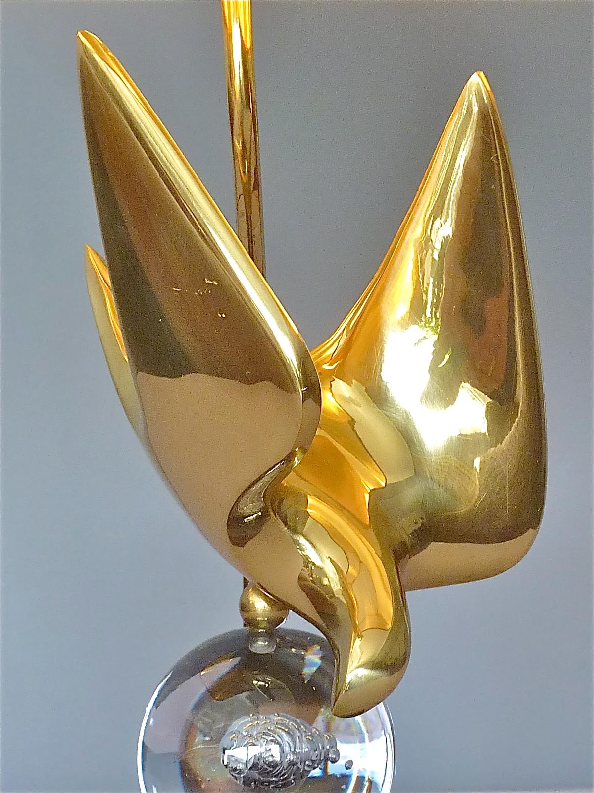 French Abstract Bird Sculptural Signed Bronze Table Lamp by Philippe Jean 55/300 For Sale 1