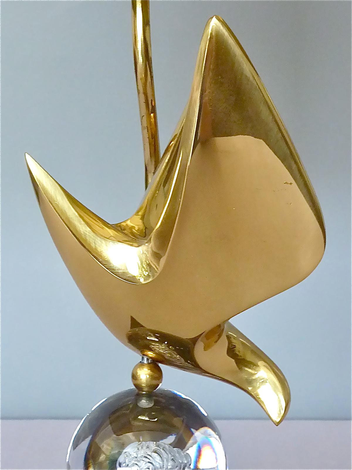French Abstract Bird Sculptural Signed Bronze Table Lamp by Philippe Jean 55/300 For Sale 2