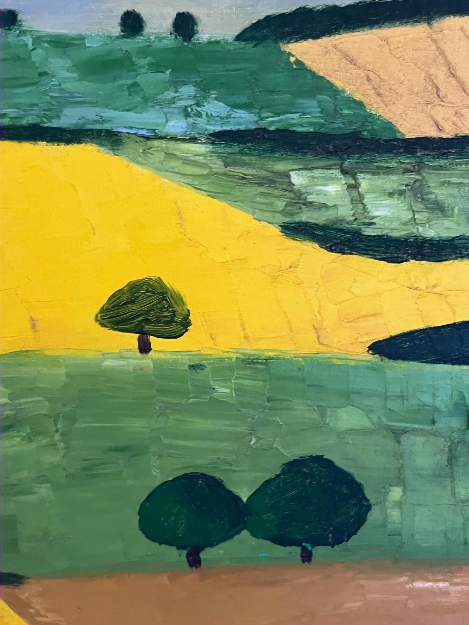 Peint à la main Peinture à l'huile abstraite française en vente