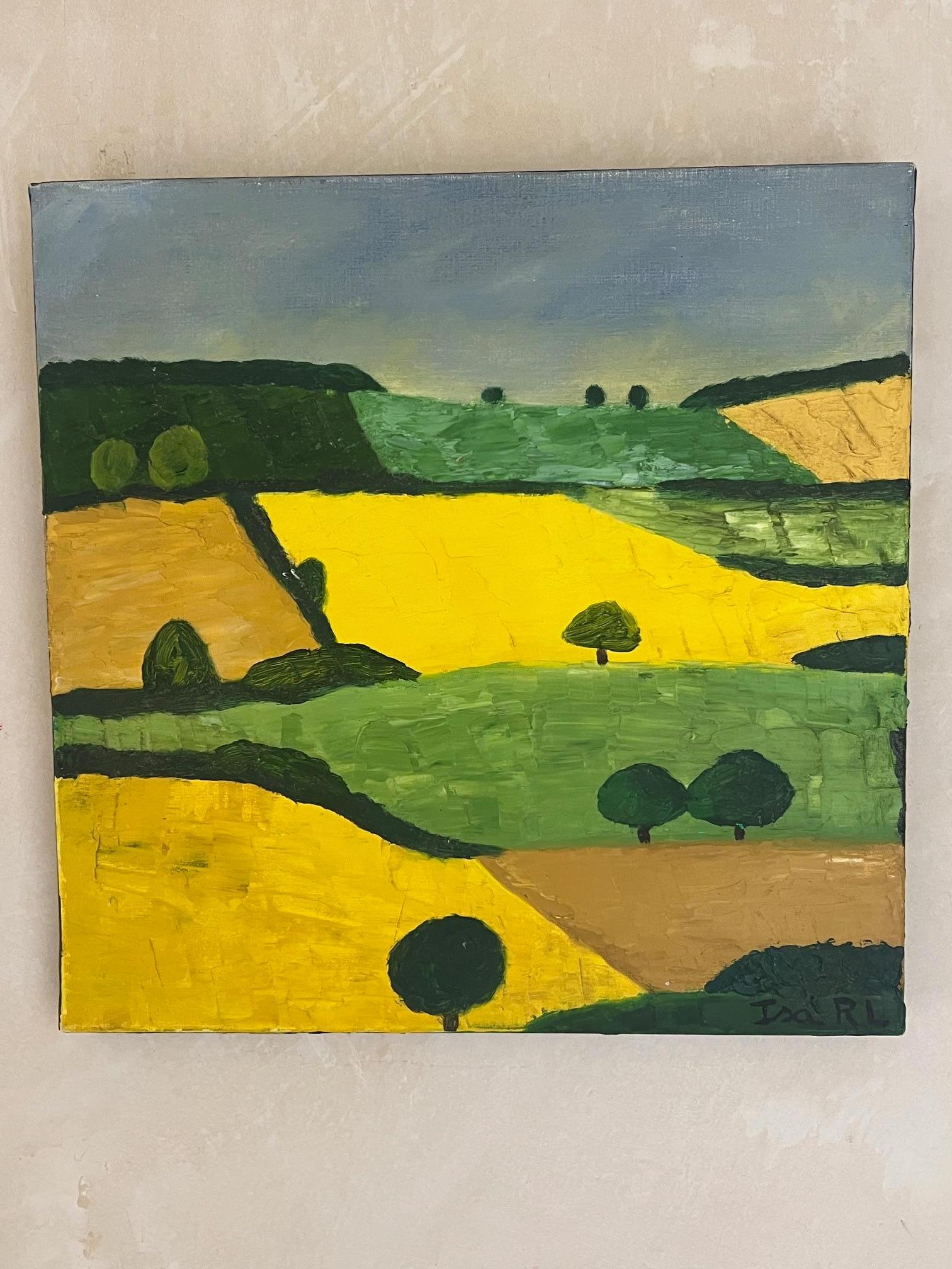 Fin du 20e siècle Peinture à l'huile abstraite française en vente