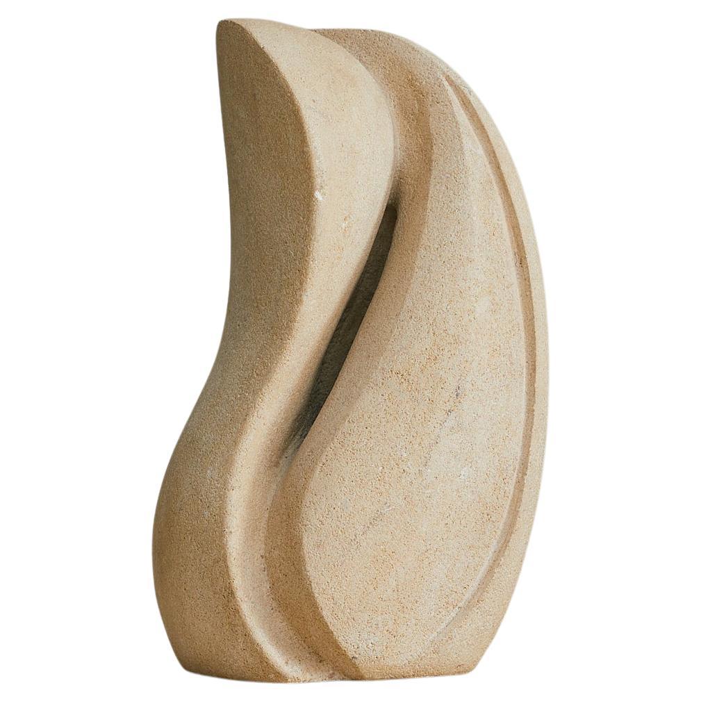 French Abstract Limestone Table Lamp by Albert Tormos, 1970s