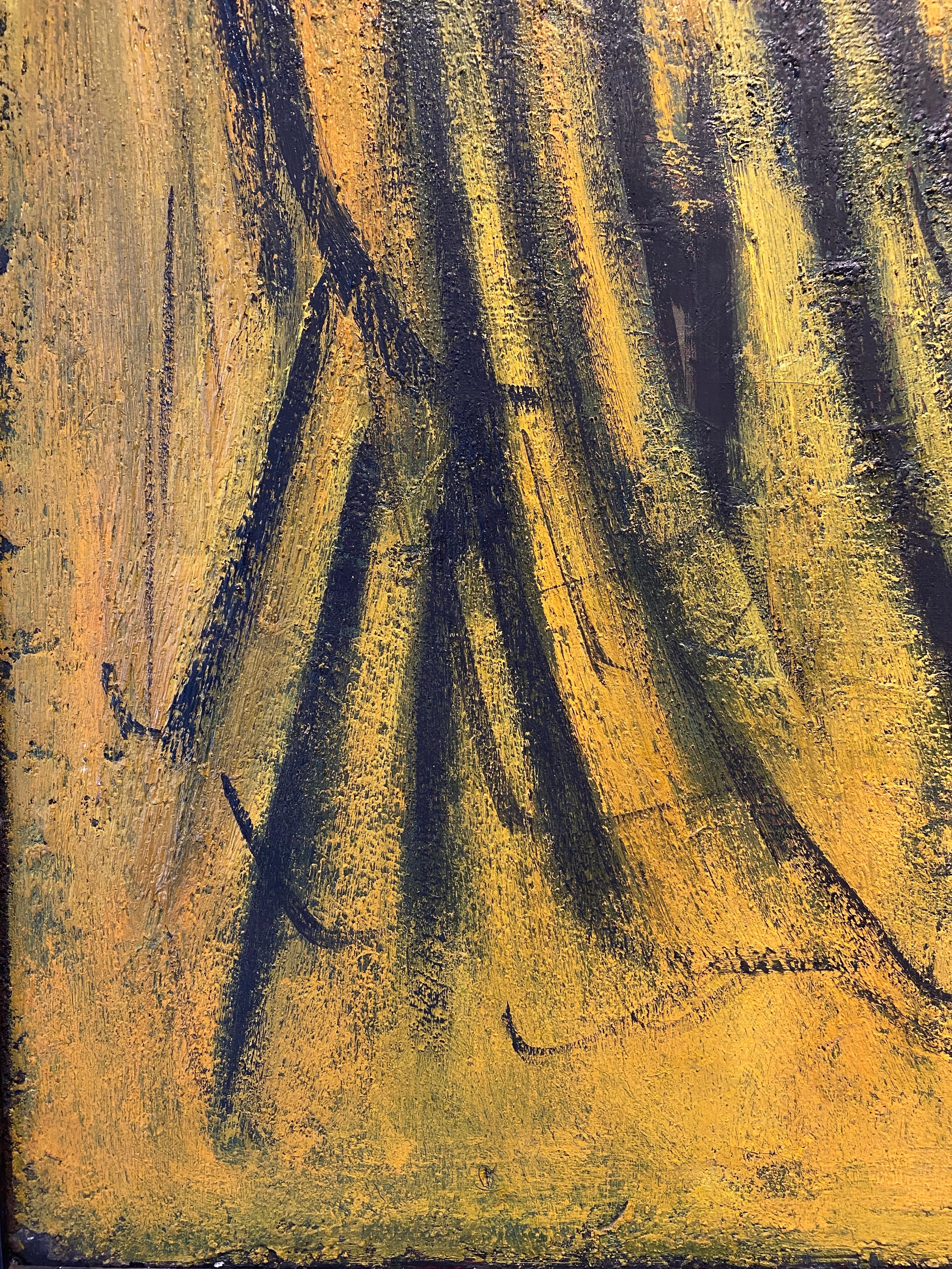 Abstract painting from the 1950s
French work in the style of Hans Hartung

Signature present to identified.
 