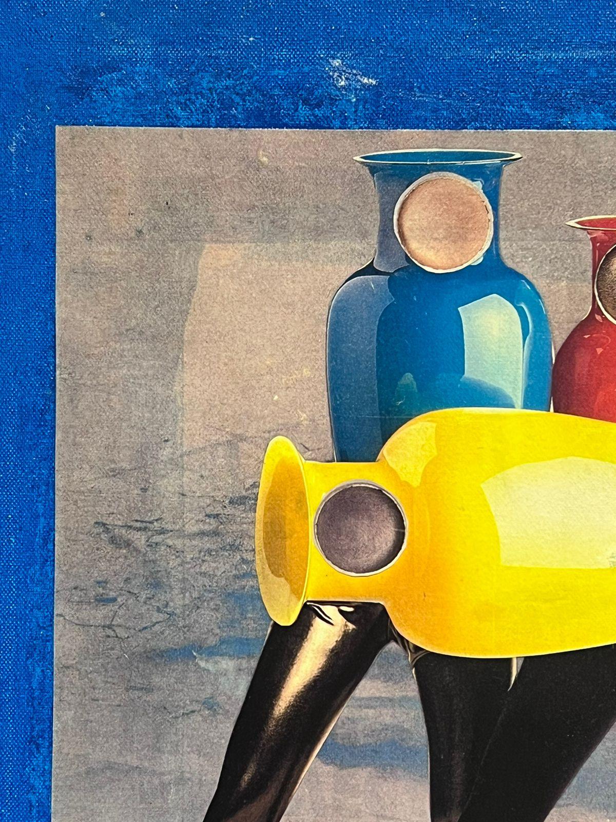 Huile originale surréaliste abstraite française des années 1980 Figures aux couleurs vives étonnantes  - Abstrait Painting par French abstract