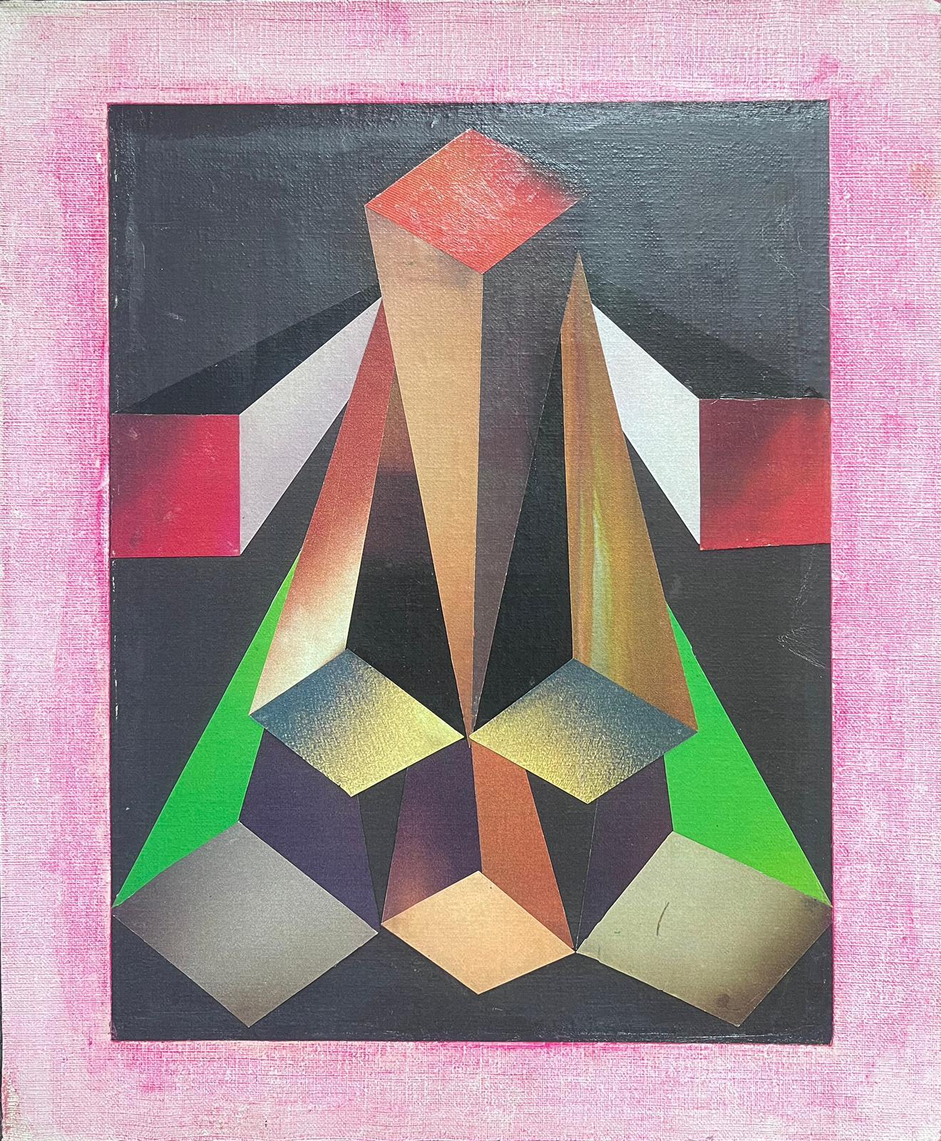 Abstract Painting French abstract - Grande huile surréaliste française des années 1980