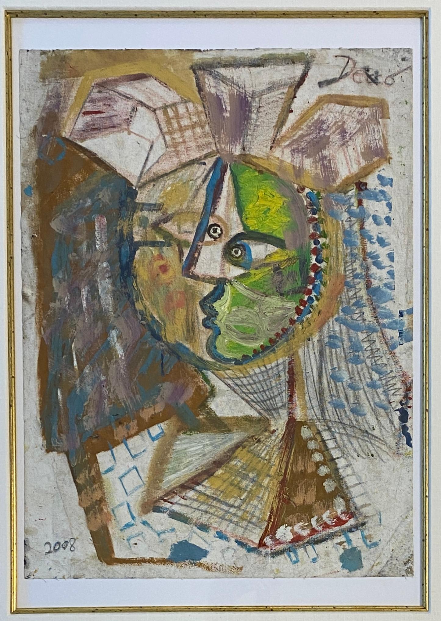 Französische abstrakte Malerei im Picasso-Stil, französische kubistische Malerei in der Manier von Picasso (Moderne der Mitte des Jahrhunderts) im Angebot