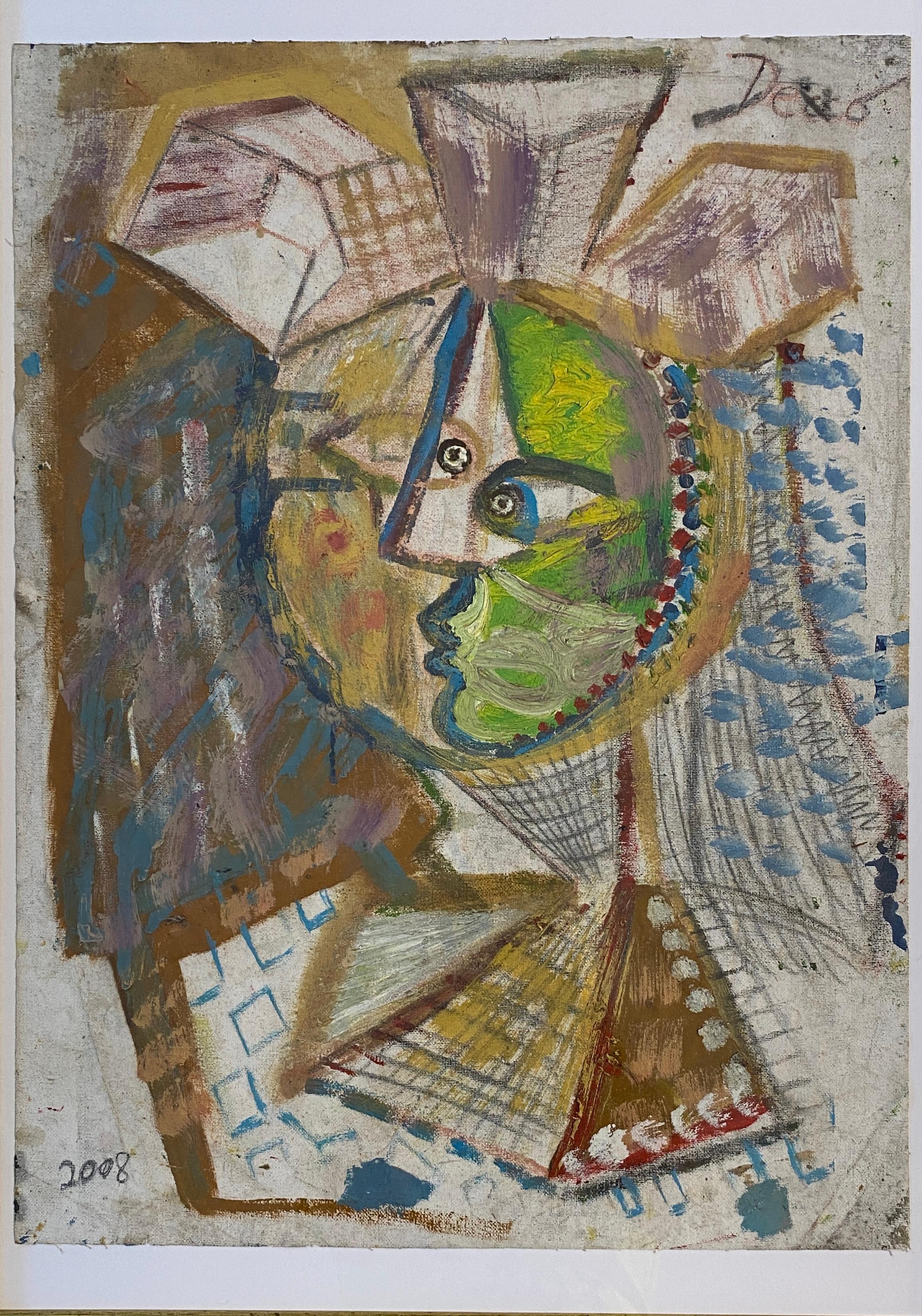 Französische abstrakte Malerei im Picasso-Stil, französische kubistische Malerei in der Manier von Picasso (20. Jahrhundert) im Angebot