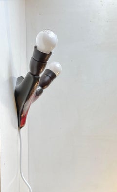 French Abstract Wall Sconce in Glazed Ceramic, 1960s