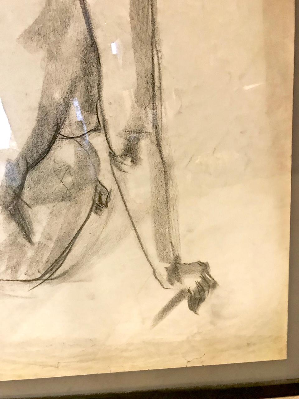 Dibujo académico francés, circa 1945-50 Moderno de mediados de siglo