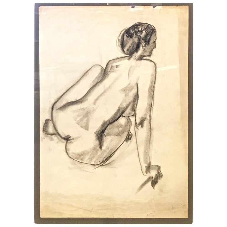 French Academic Drawing, circa 1945-50 For Sale