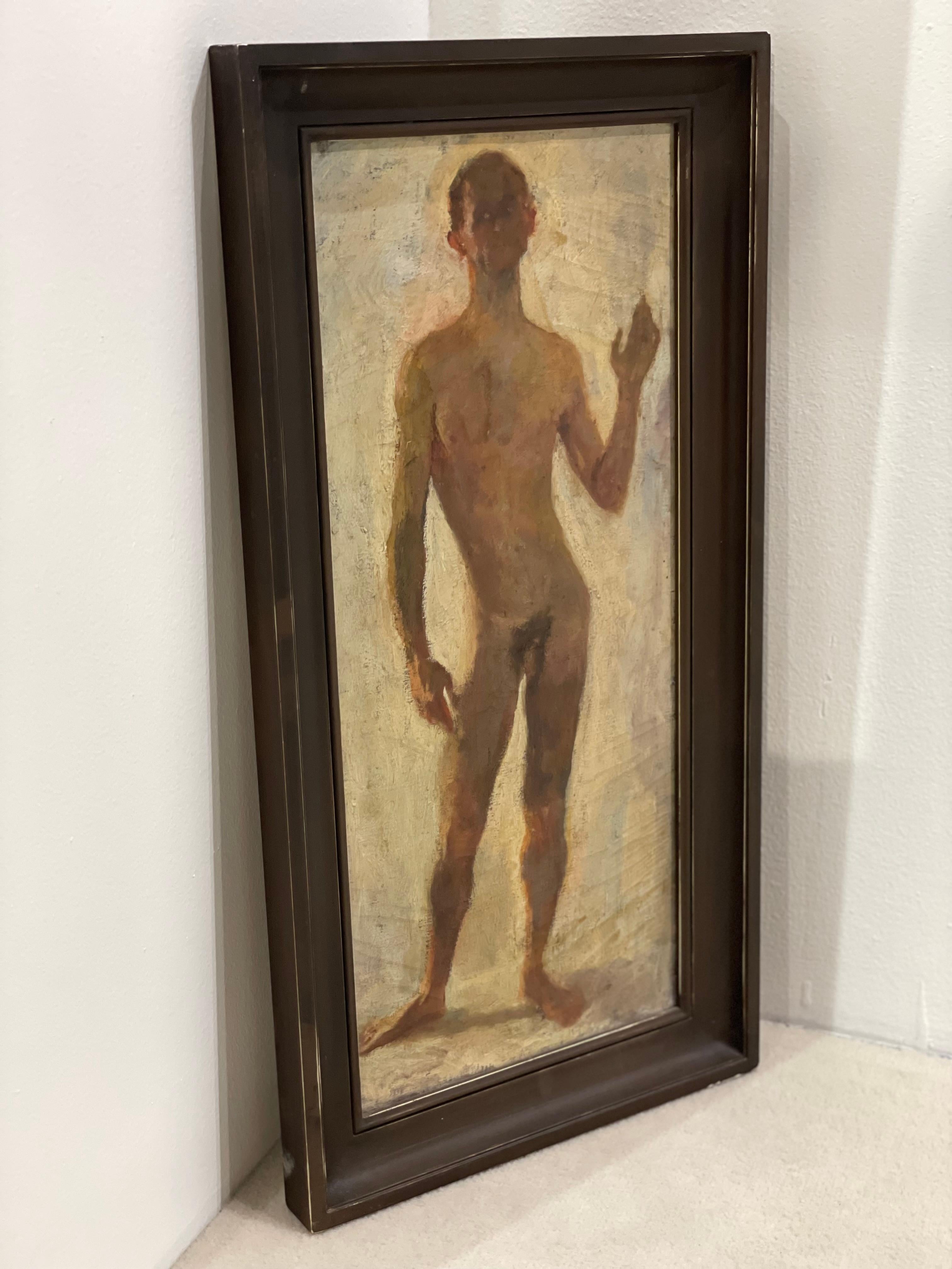 French Academic Nude Man 1920 In Good Condition For Sale In palm beach, FL