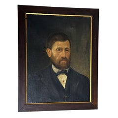 Französisches akademisches Porträt eines eleganten Herrn, Öl auf Leinwand