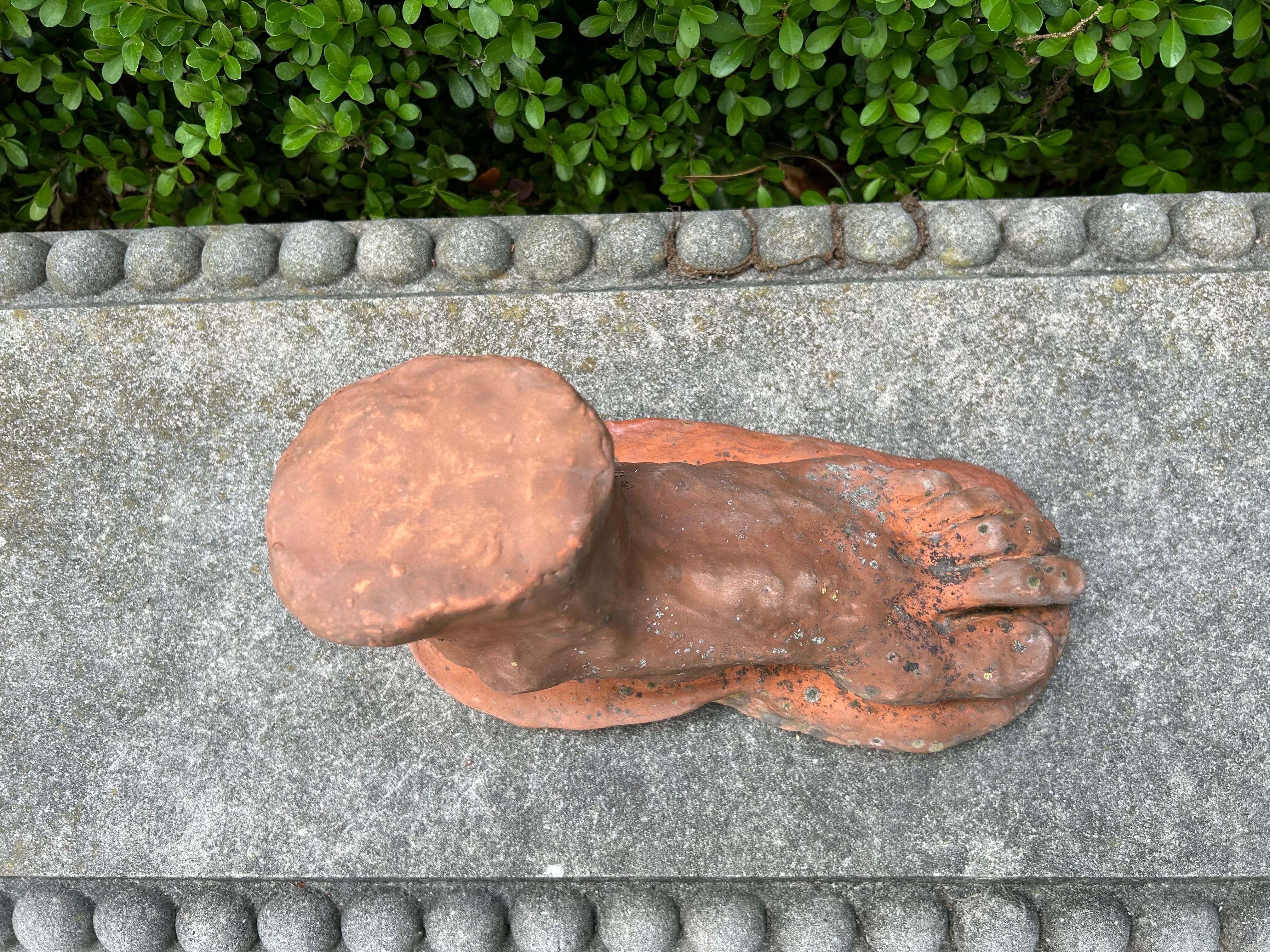 Early 20th Century French Terracotta Academic Sculpture Of A Foot For Sale