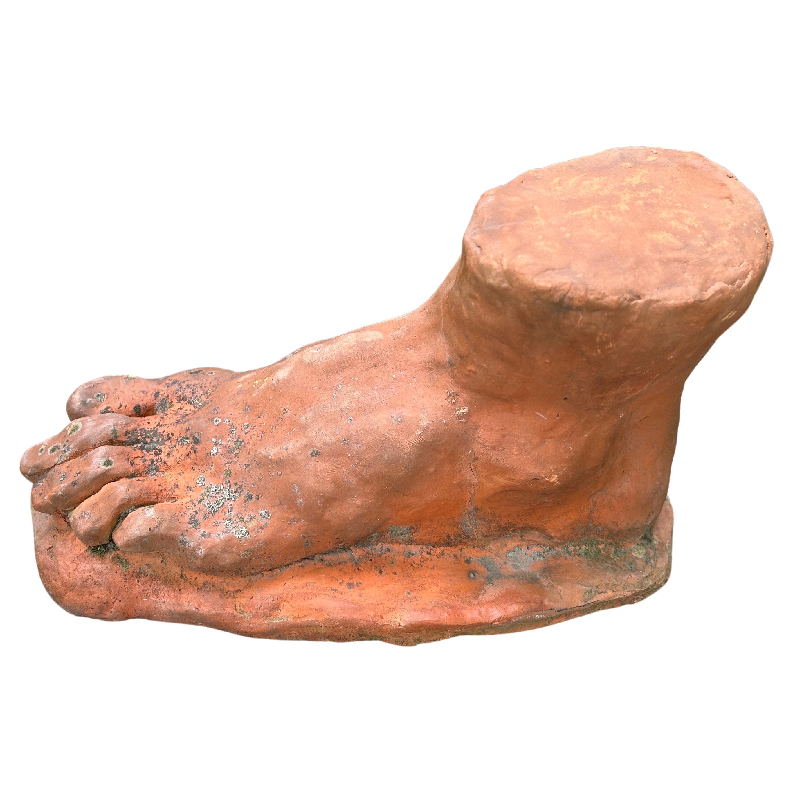 French Terracotta Academic Sculpture Of A Foot For Sale 2