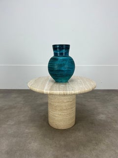 French Accolay ceramic vase, blue Gauloise, 1960's