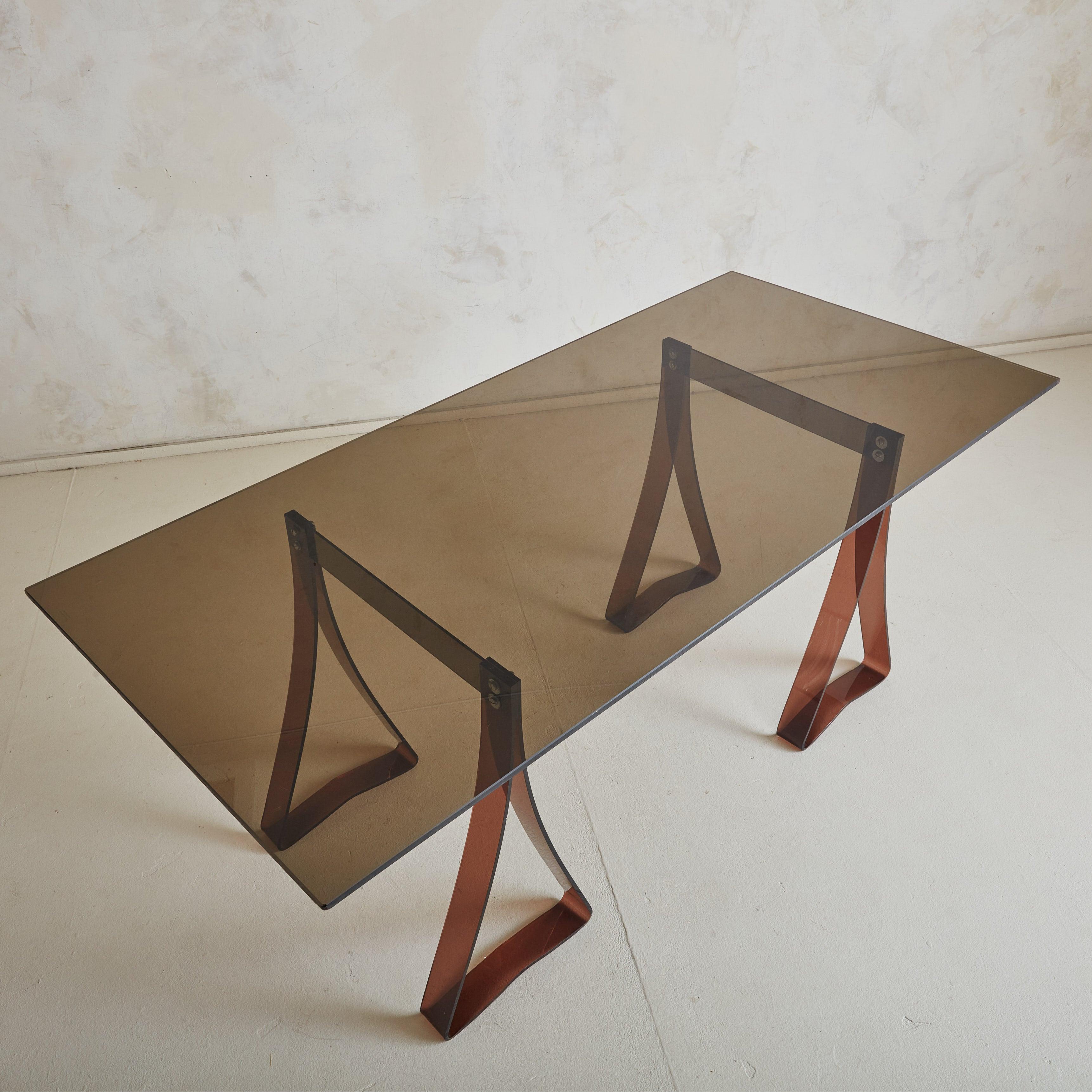 Schreibtisch aus Acryl + Glas, Michel Dumas zugeschrieben, 1970er Jahre (Französisch)