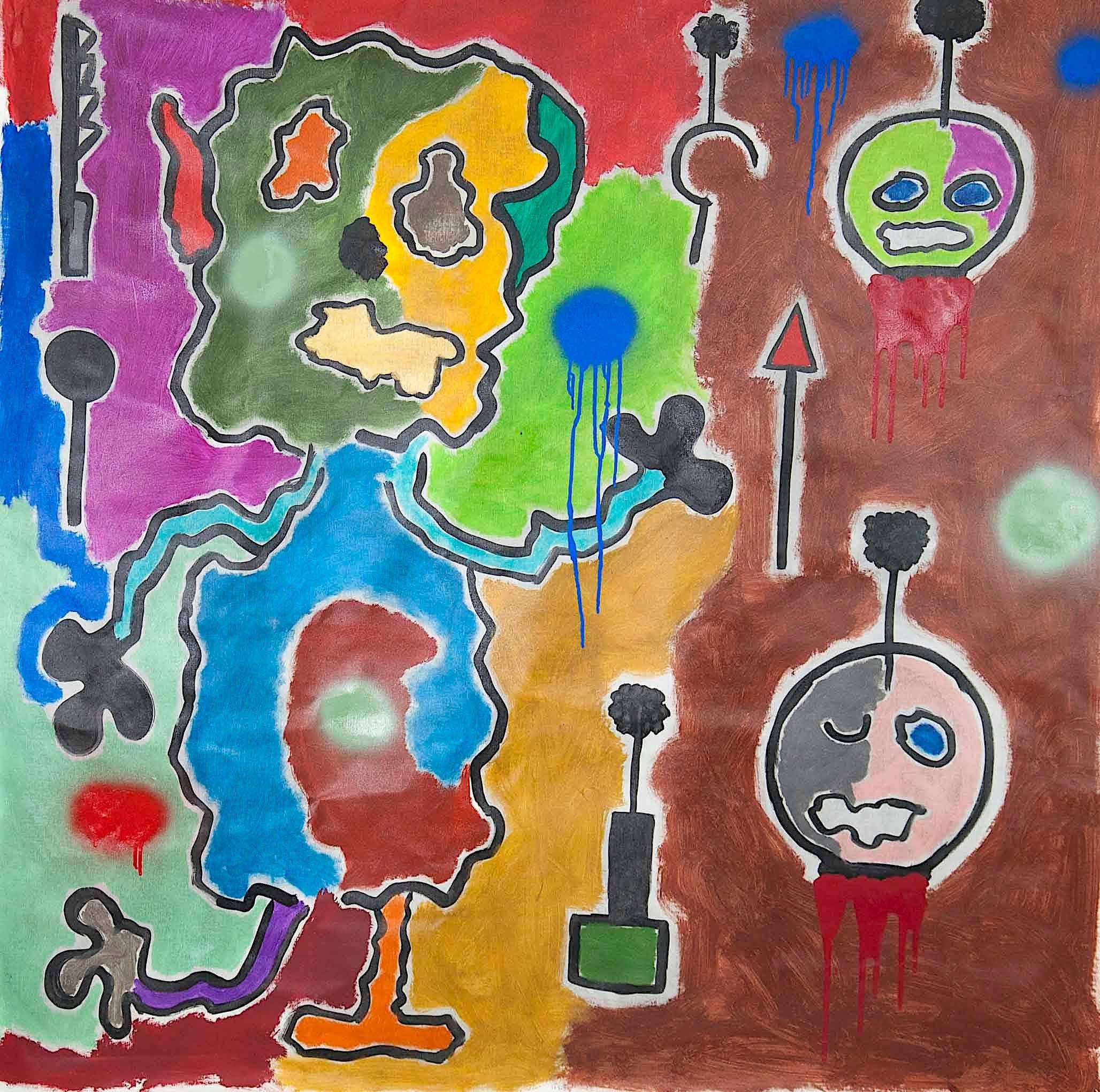 Tela Pittura acrilica francese in stile street art in vendita