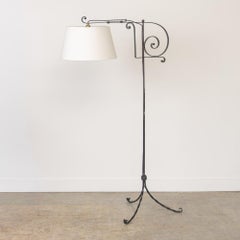 Lampada da terra francese regolabile in ferro