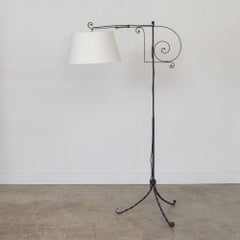 Lampadaire français en fer réglable