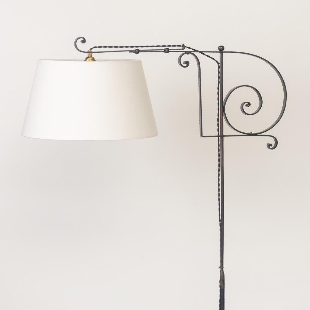 French Adjustable Iron Floor Lamp For Sale 1