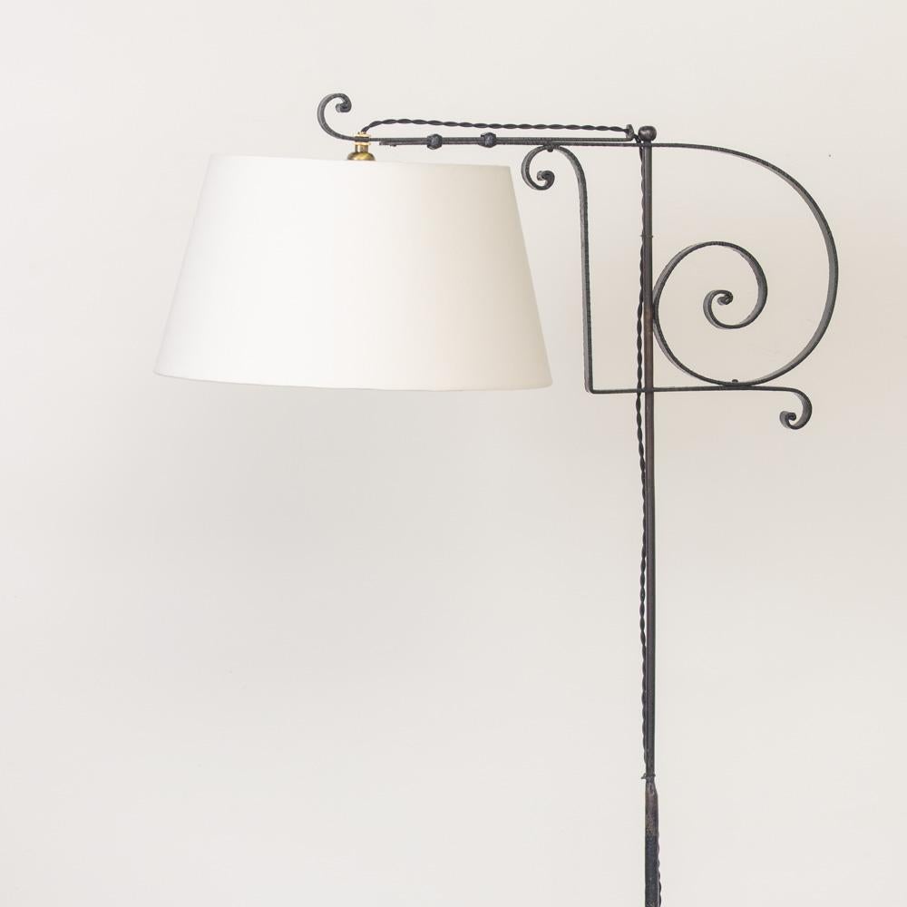 French Adjustable Iron Floor Lamp For Sale 2