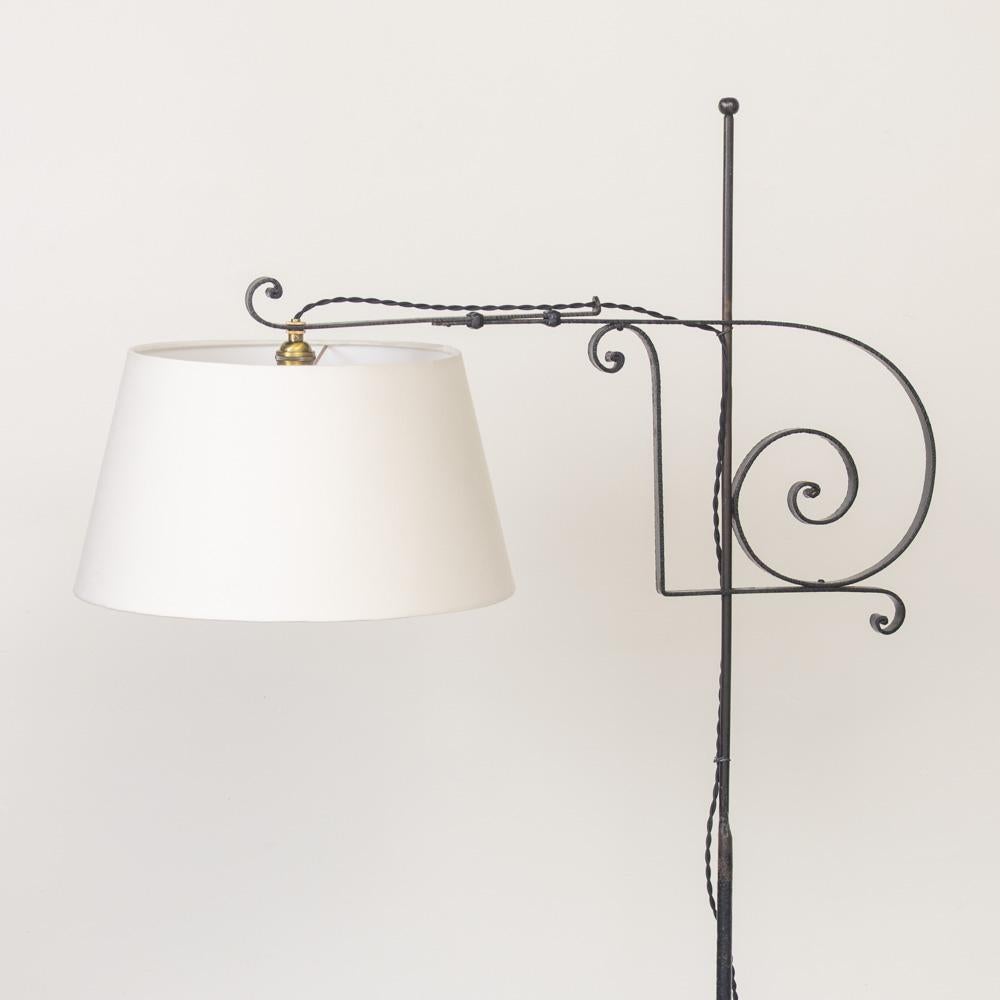 French Adjustable Iron Floor Lamp For Sale 3
