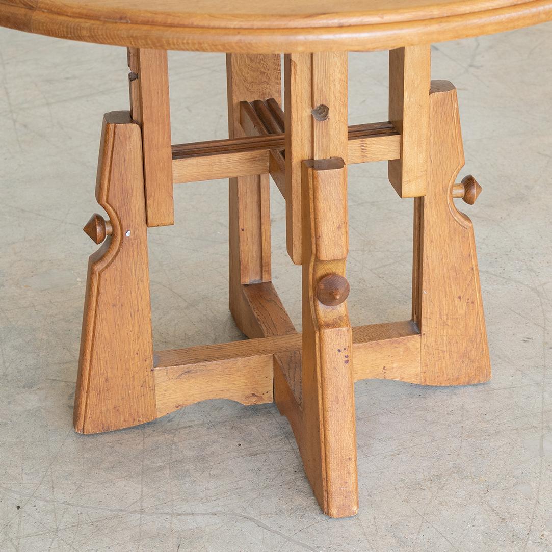 French Adjustable Oak Table by Guillerme et Chambron 7