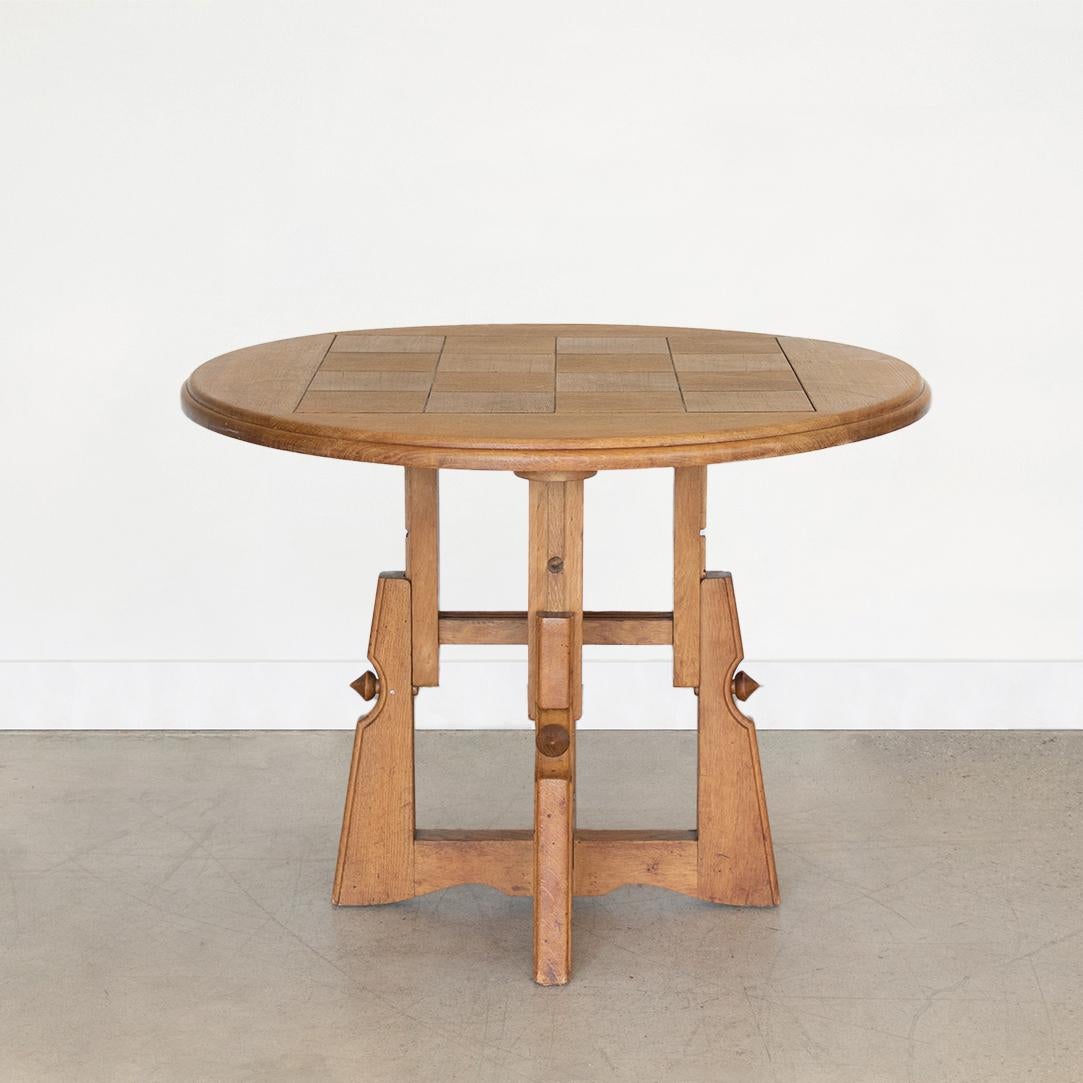 20th Century French Adjustable Oak Table by Guillerme et Chambron