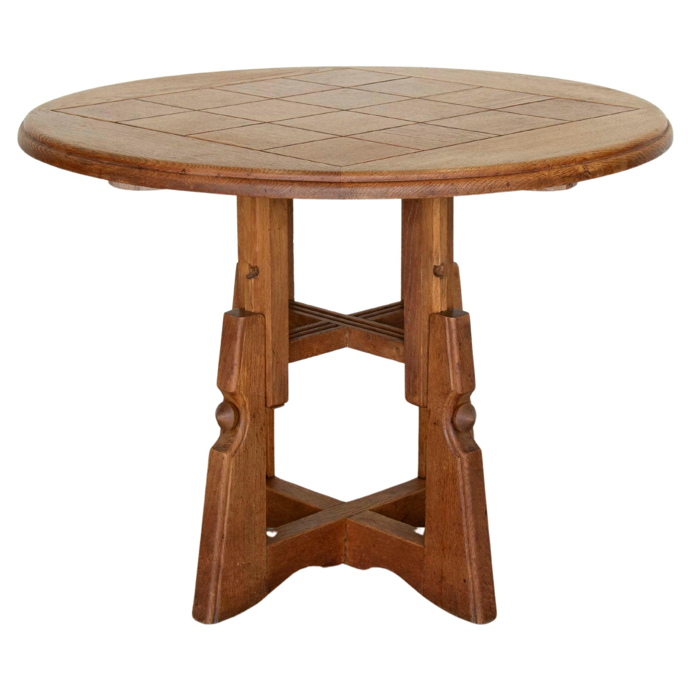French Adjustable Oak Table by Guillerme et Chambron