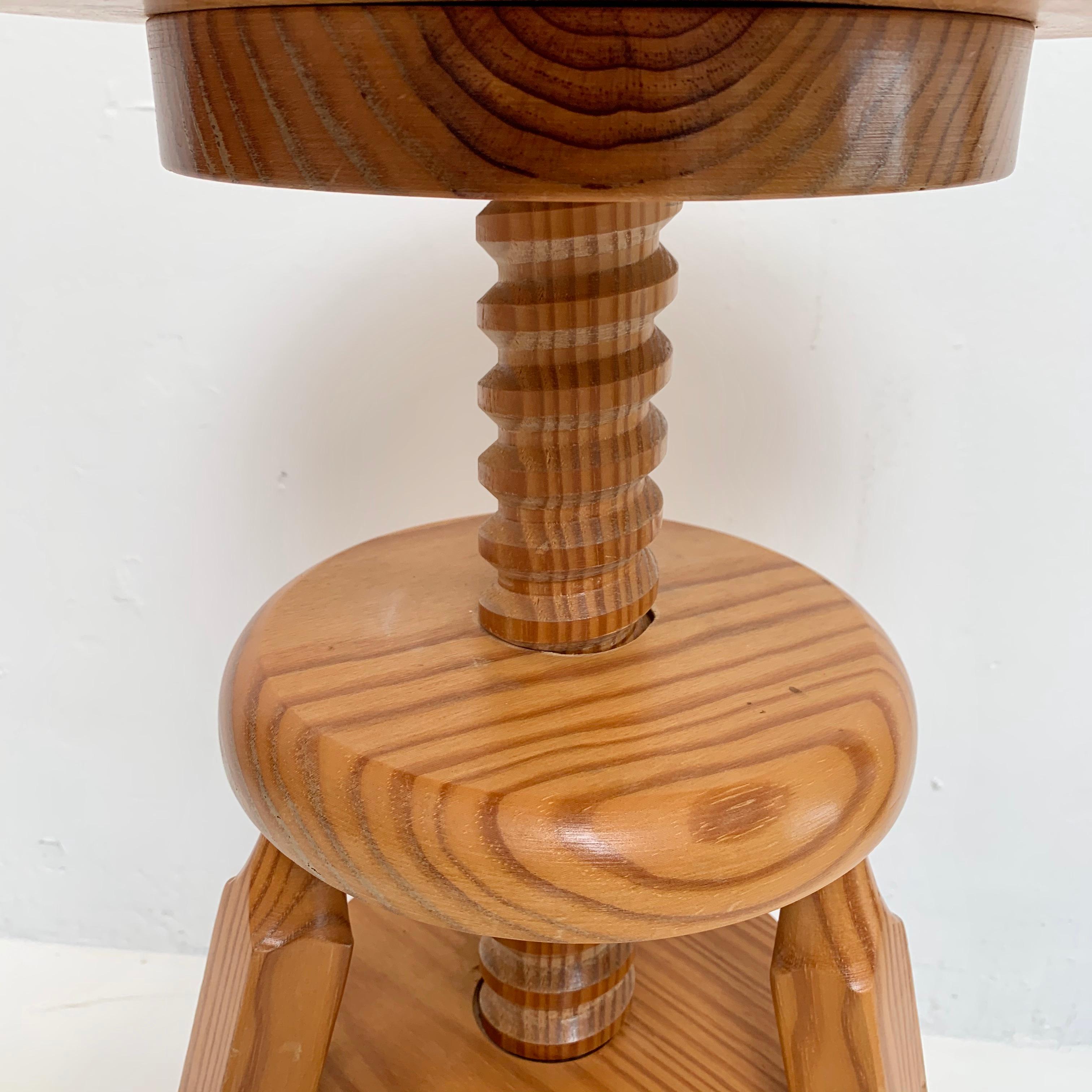 adjustable height wooden stool