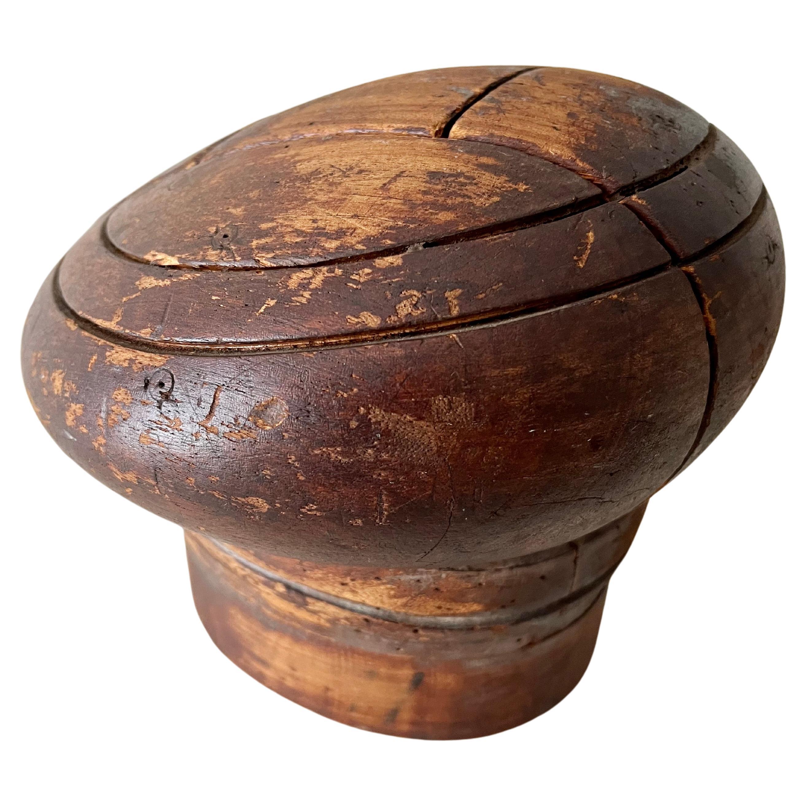 French Adjustable Wooden Milliner Hat Block Form For Sale