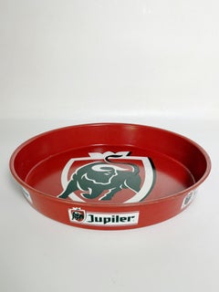 French Advertising Tray, Red and Black Metal, France, 1960s
