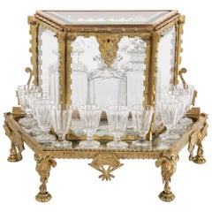 French Aesthetic Movement Baccarat Crystal and Bronze Tantalus