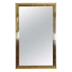 French Aesthetic Movement Brass Bistro Mirror, Turn of 20th Century