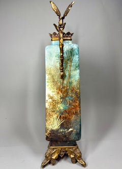 French Aesthetic Movement bronze mounted barbotine vase circa 1890